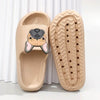 French Bulldog Women Summer Slippers in beige color