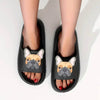 French Bulldog Women Summer Slippers in black color