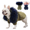 Canvas Winter Hooded Fur French Bulldog Jacket - French Bulldog Store