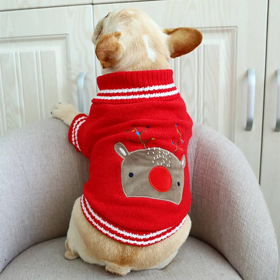 Christmas Applique French Bulldog Jumpers - French Bulldog Store