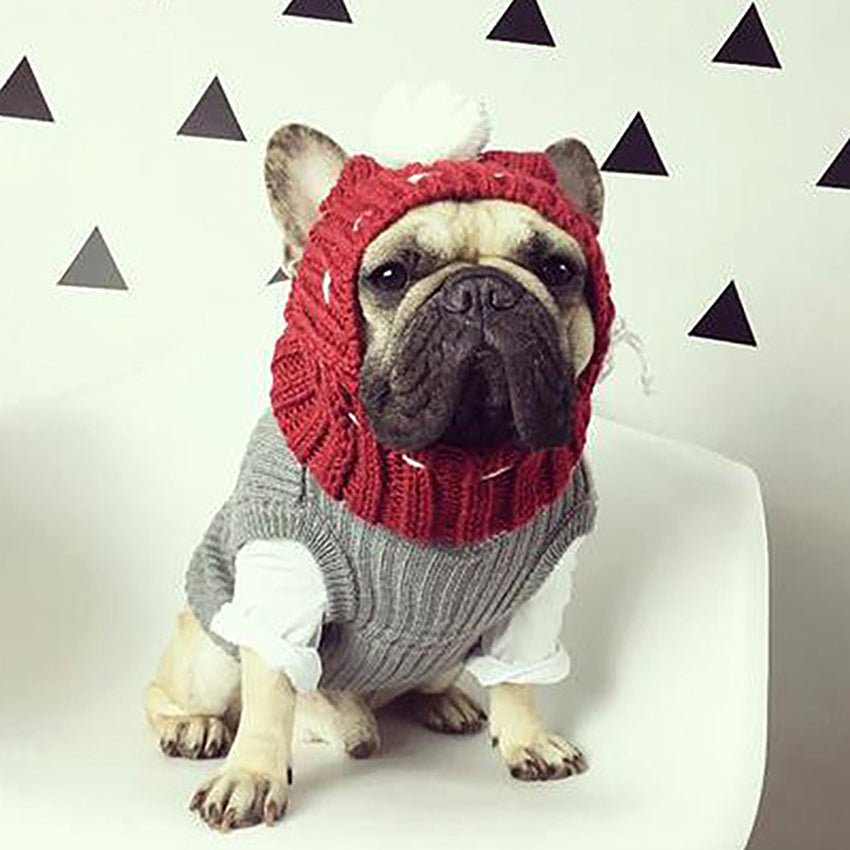 Cozy Hand Knitted Frenchie Winter Cap - French Bulldog Store