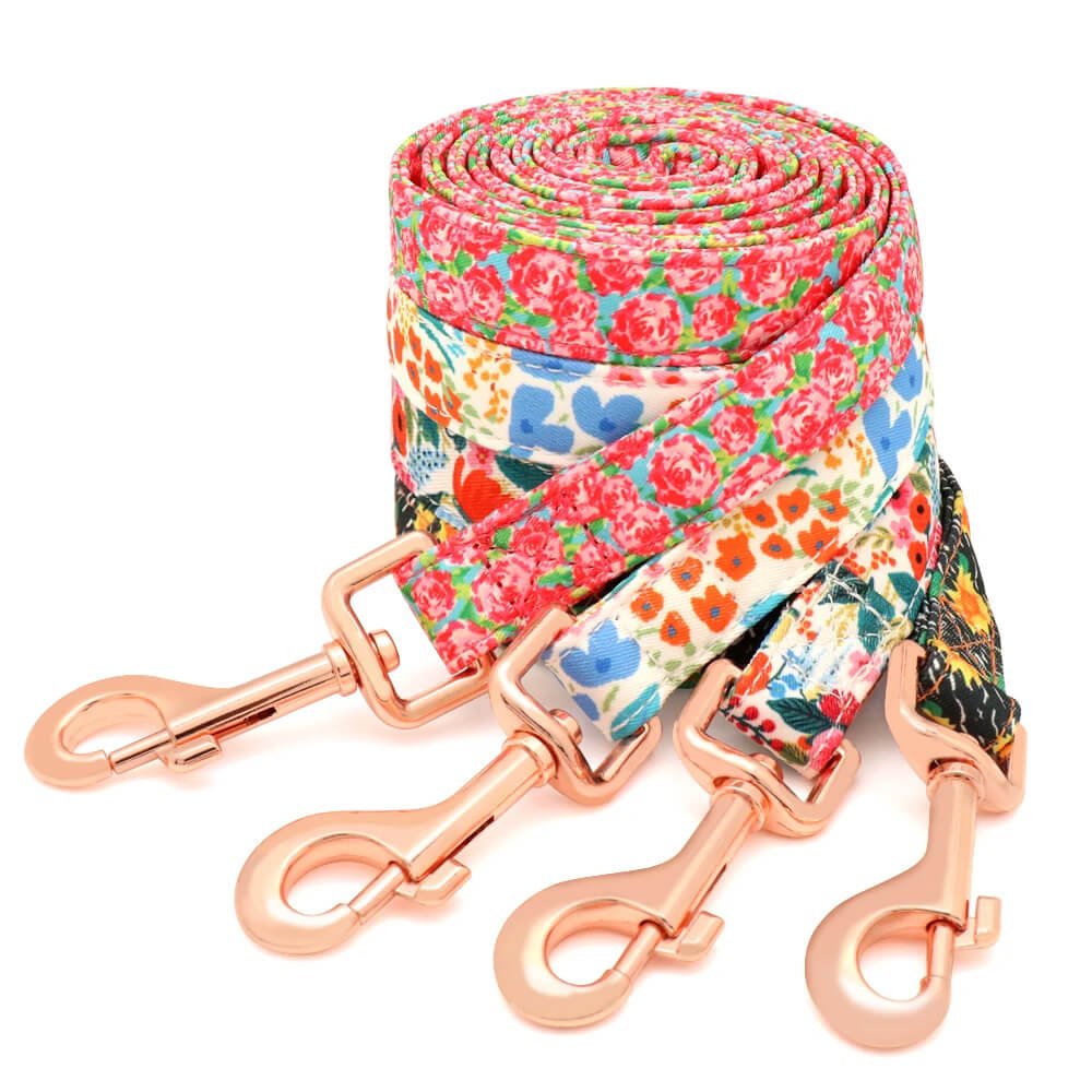 Floral Custom Frenchie Harness, Collar and Leash Set - French Bulldog Store