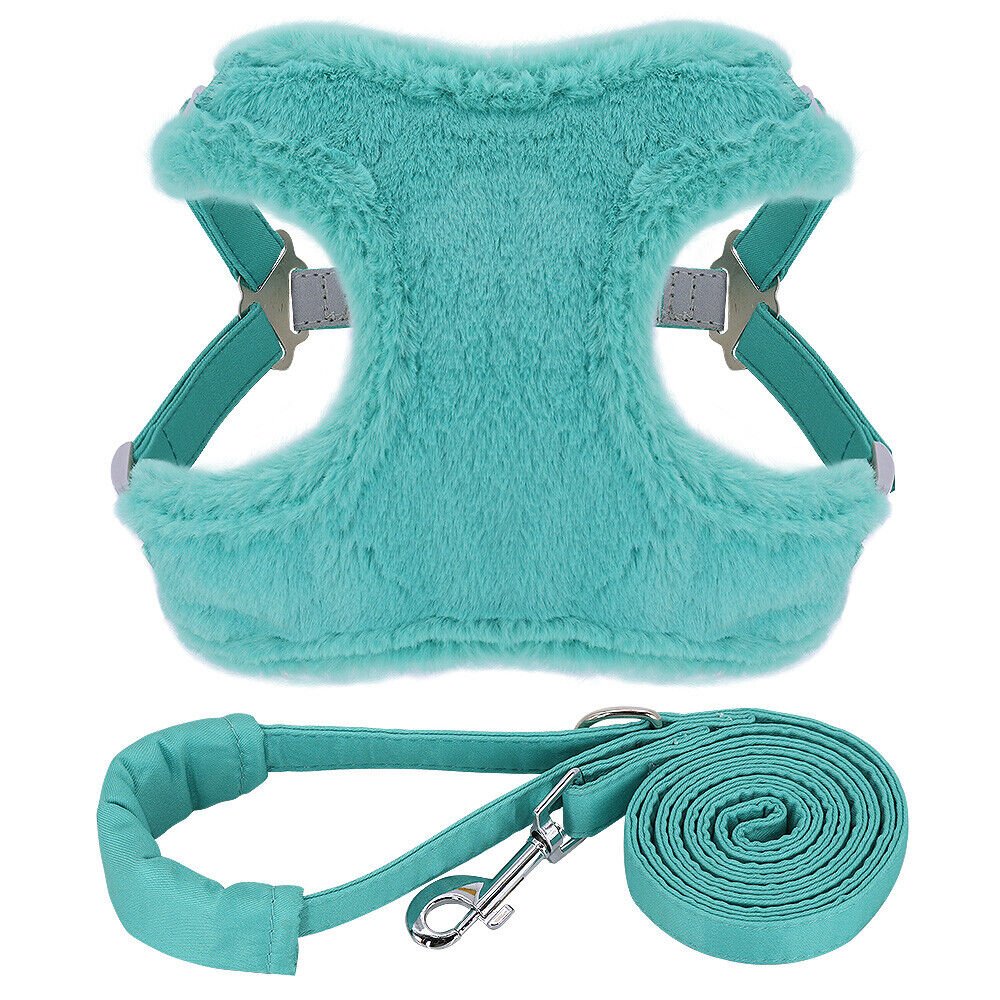 Fuzzy Padded Frenchie Harness and Leash Set - French Bulldog Store