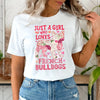 Girl Who Loves Frenchies T-Shirt - French Bulldog Store