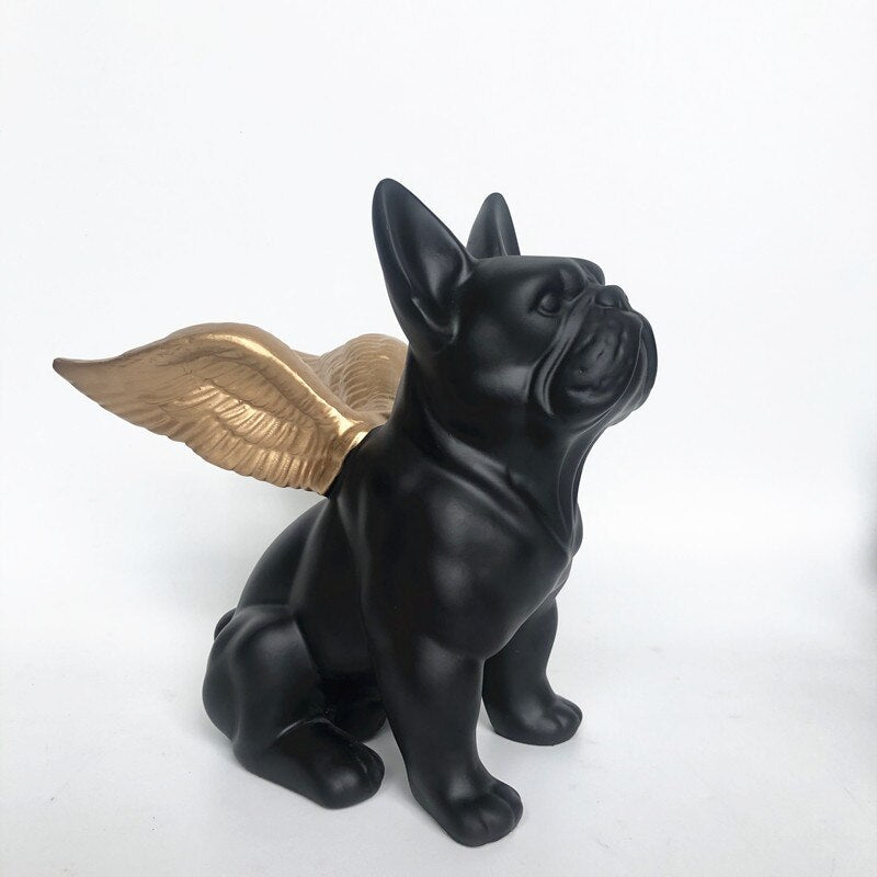Golden Wing Angel French Bulldog Statue - French Bulldog Store