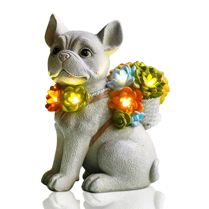 LED Outdoor French Bulldog Statue - French Bulldog Store