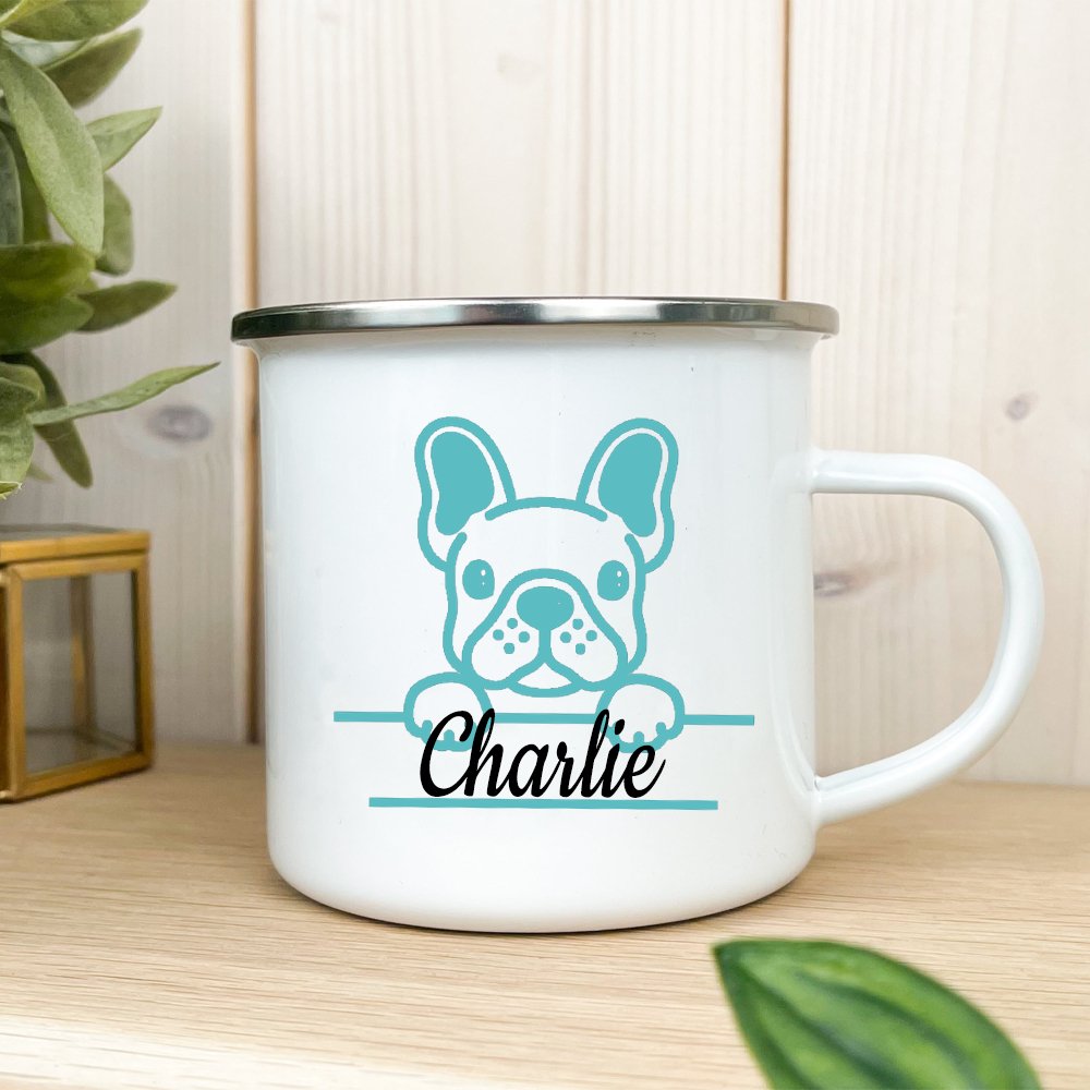 Personalized French Bulldog Metal Mug - French Bulldog Store