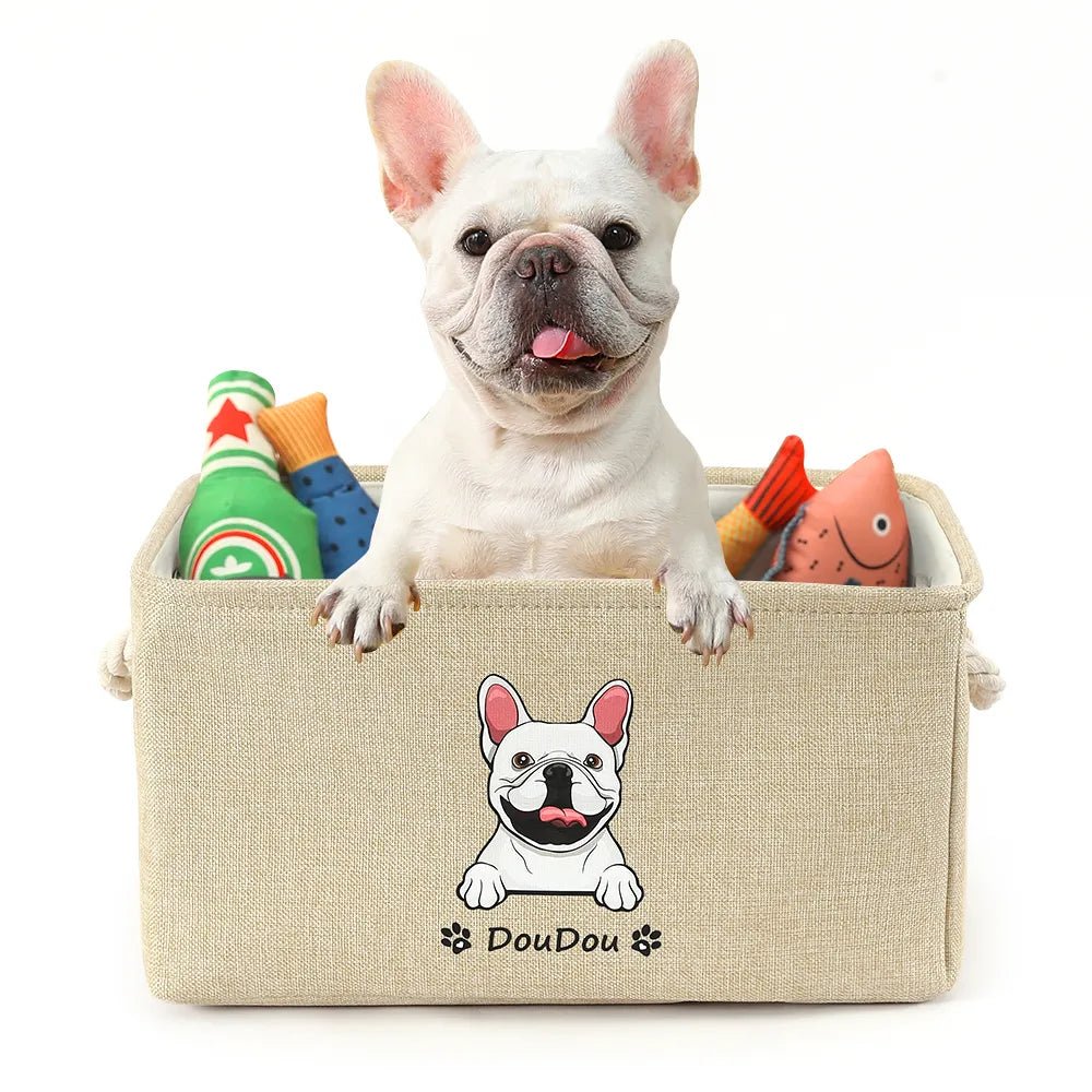 Personalized French Bulldog Toy Basket - French Bulldog Store