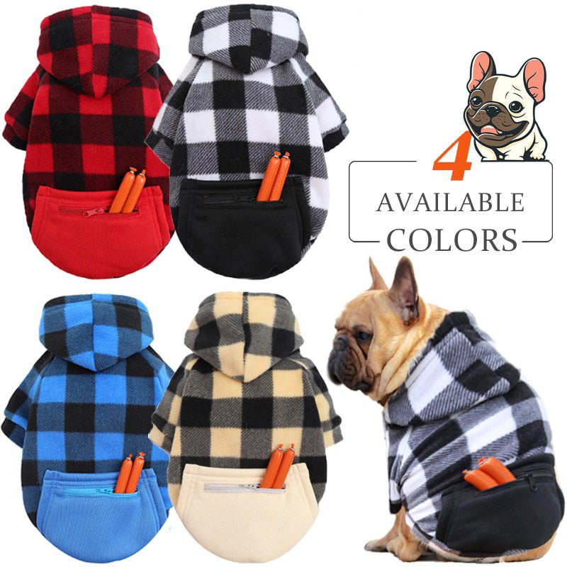 Plaid Flannel Frenchie Hooded Shirt - French Bulldog Store